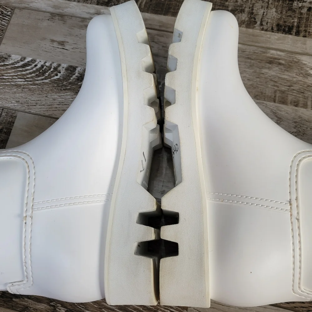 (RED) Valentino Wellington White Rain Boots Size 37